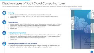 Cloud service models it disadvantages of saas cloud computing layer