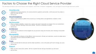 Cloud service models it factors to choose the right cloud service provider