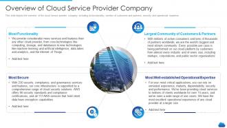 Cloud service models it overview of cloud service provider company