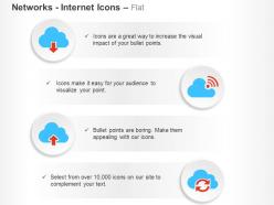 Cloud service upload connectivity download sync ppt icons graphics