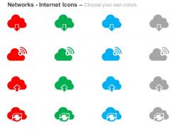 Cloud service upload connectivity download sync ppt icons graphics
