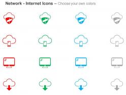 Cloud shield mobile download computer ppt icons graphics
