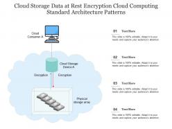 Cloud storage data at rest encryption cloud computing standard architecture patterns ppt presentation slide