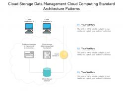 Cloud storage data management cloud computing standard architecture patterns ppt presentation diagram