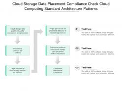 Cloud storage data placement compliance check cloud computing standard architecture patterns ppt diagram
