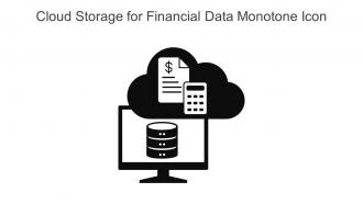 Cloud Storage For Financial Data Monotone Icon In Powerpoint Pptx Png And Editable Eps Format