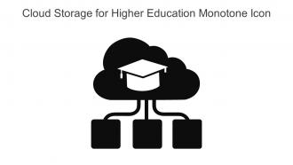 Cloud Storage For Higher Education Monotone Icon In Powerpoint Pptx Png And Editable Eps Format