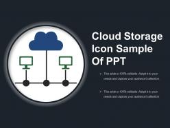 Cloud storage icon sample of ppt