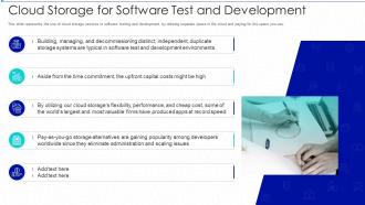 Cloud storage it cloud storage for software test and development