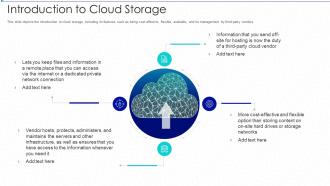 Cloud storage it introduction to cloud storage ppt summary slides