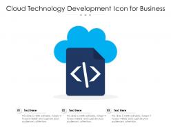 Cloud Technology Development Icon For Business