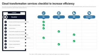 Cloud Transformation Services Checklist To Increase Efficiency