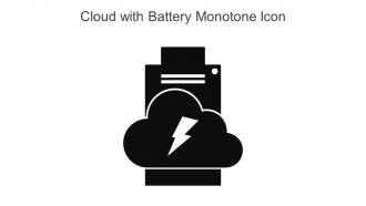 Cloud With Battery Monotone Icon In Powerpoint Pptx Png And Editable Eps Format
