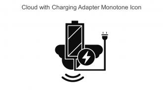 Cloud With Charging Adapter Monotone Icon In Powerpoint Pptx Png And Editable Eps Format