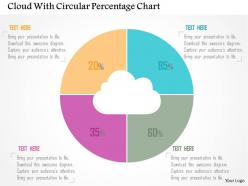 Cloud with circular percentage chart flat powerpoint design