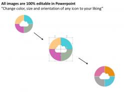 Cloud with circular percentage chart flat powerpoint design