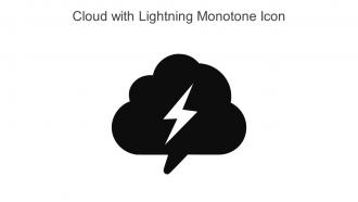 Cloud With Lightning Monotone Icon In Powerpoint Pptx Png And Editable Eps Format