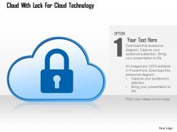 Cloud with lock for cloud technology ppt slides