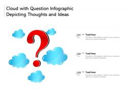 Cloud with question infographic depicting thoughts and ideas