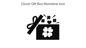 Clover Gift Box Monotone Icon In Powerpoint Pptx Png And Editable Eps Format