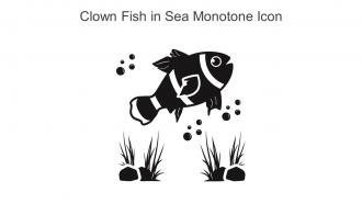 Clown Fish In Sea Monotone Icon In Powerpoint Pptx Png And Editable Eps Format