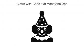 Clown With Cone Hat Monotone Icon In Powerpoint Pptx Png And Editable Eps Format