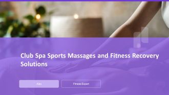 Club Spa Sports Massages And Fitness Recovery Solutions PPT Presentation AT