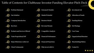 Clubhouse Investor Funding Elevator Pitch Deck Ppt Template Appealing Interactive
