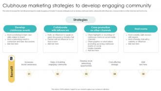 Clubhouse Marketing Strategies To Develop Engaging Using Various Marketing Methods Strategy SS V
