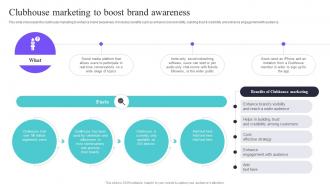 Clubhouse Marketing To Boost Brand Awareness Deploying A Variety Of Marketing Strategy SS V