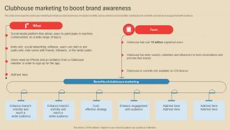 Clubhouse Marketing To Boost Employing Different Marketing Strategies Strategy SS V