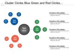 Cluster circles blue green and red circles interconnected grey circle