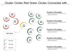 Cluster circles red green circles connected with yellow circle