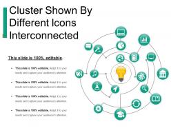 Cluster shown by different icons interconnected