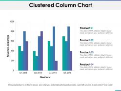 Clustered column chart ppt summary design templates