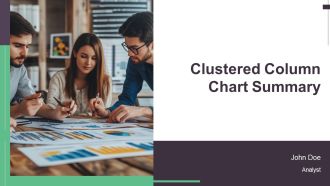 Clustered Column Chart Summary PPT Mockup AT