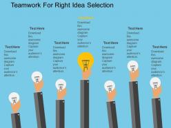 Cm teamwork for right idea selection flat powerpoint design