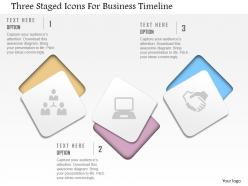 Cm three staged icons for business timeline powerpoint template