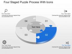 Cn four staged puzzle process with icons powerpoint template