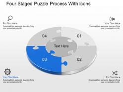 Cn four staged puzzle process with icons powerpoint template
