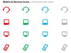 Cn headphone computer mobile ppt icons graphics