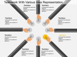 Cn teamwork with various idea representation flat powerpoint design