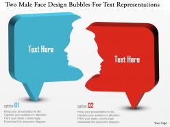Cn two male face design bubbles for text representations powerpoint template