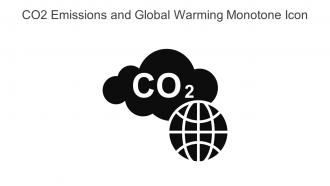 CO2 Emissions And Global Warming Monotone Icon In Powerpoint Pptx Png And Editable Eps Format