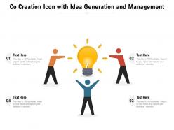 Co creation icon with idea generation and management