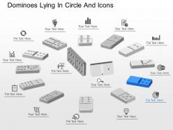 Co dominoes lying in circle and icons powerpoint template