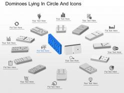 Co dominoes lying in circle and icons powerpoint template