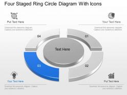Co four staged ring circle diagram with icons powerpoint template