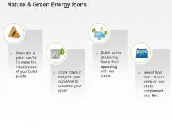 Co four text icons with power generation symbols ppt icons graphics