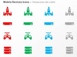 Co launch projector gaming console server ppt icons graphics